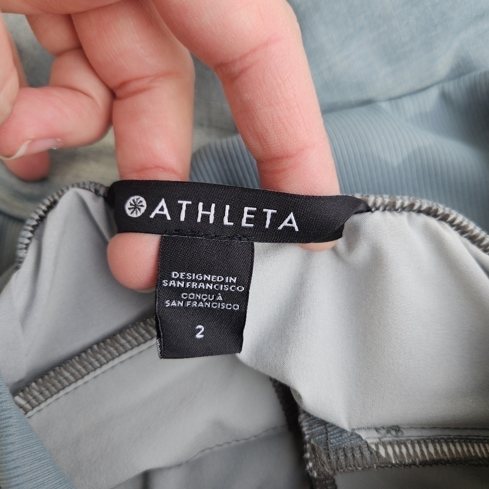 Athleta Nolita slim tapered print crop pants green size 2 24 in inseam - Picture 4 of 7